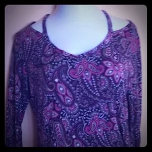 Ultra Flirt long cold shoulder purple punk black